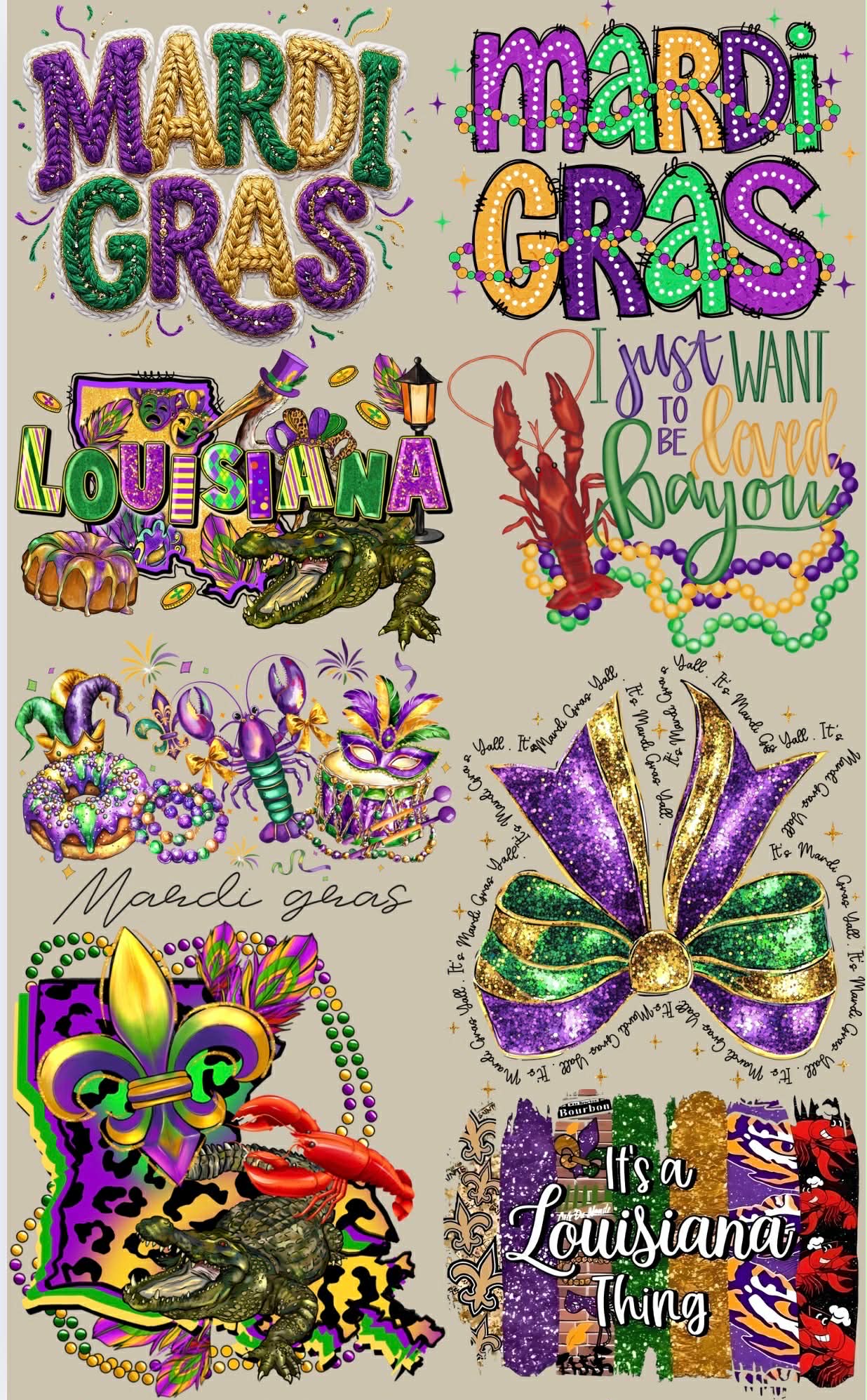 Premade Gang Sheet - Mardi Gras