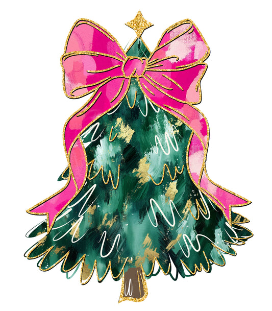 Christmas - Christmas Tree - Pink Bow