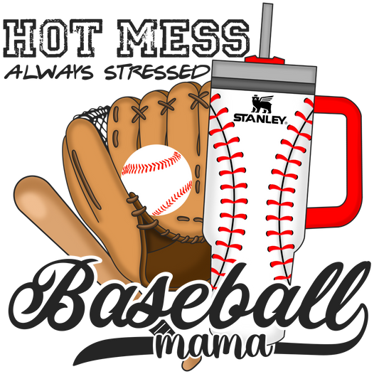 Hot Mess Baseball Mama Shirt