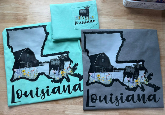 Louisiana - Cattle and Barn